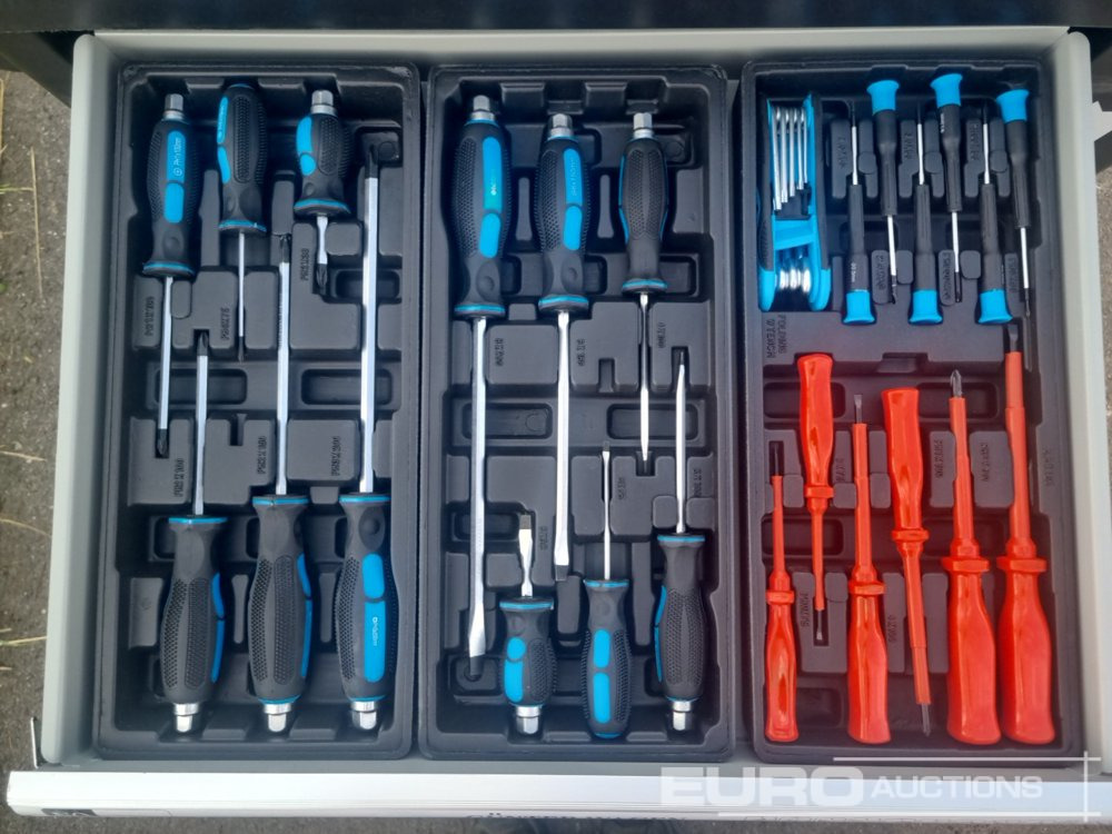 Строительное оборудование Unused Günter Wagen Germany Tool Trolley, 6 Drawers with 220 Pieces: фото 7
