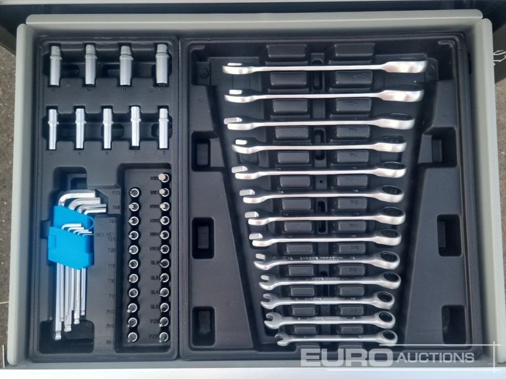 Строительное оборудование Unused Günter Wagen Germany Tool Trolley, 6 Drawers with 220 Pieces: фото 8