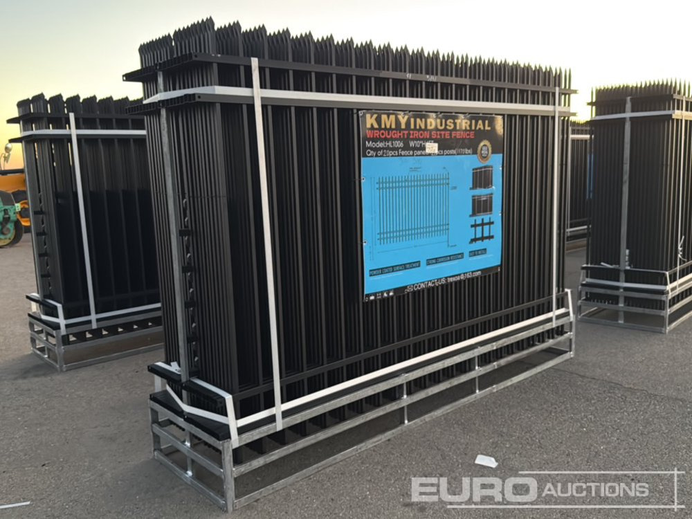 Unused 2025 KMY Industrial Iron Site Fence, Qty (20 of) Fence Panels, (20 of) Posts (W10XH6') Powder Coated Surface - Инструмент/ Оборудование: фото 1 Unused 2025 KMY Industrial Iron Site Fence, Qty (20 of) Fence Panels, (20 of) Posts (W10XH6') Powder Coated Surface - Инструмент/ Оборудование: фото 1