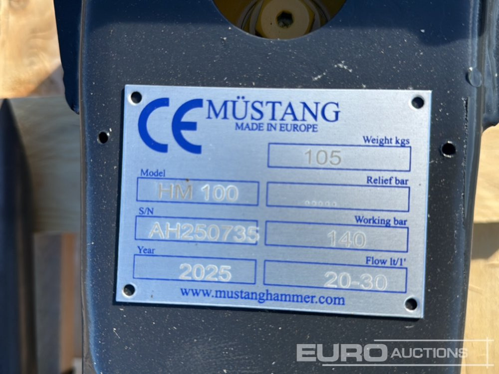 Unused 2025 Mustang HM100 - Гидромолот: фото 5 Unused 2025 Mustang HM100 - Гидромолот: фото 5