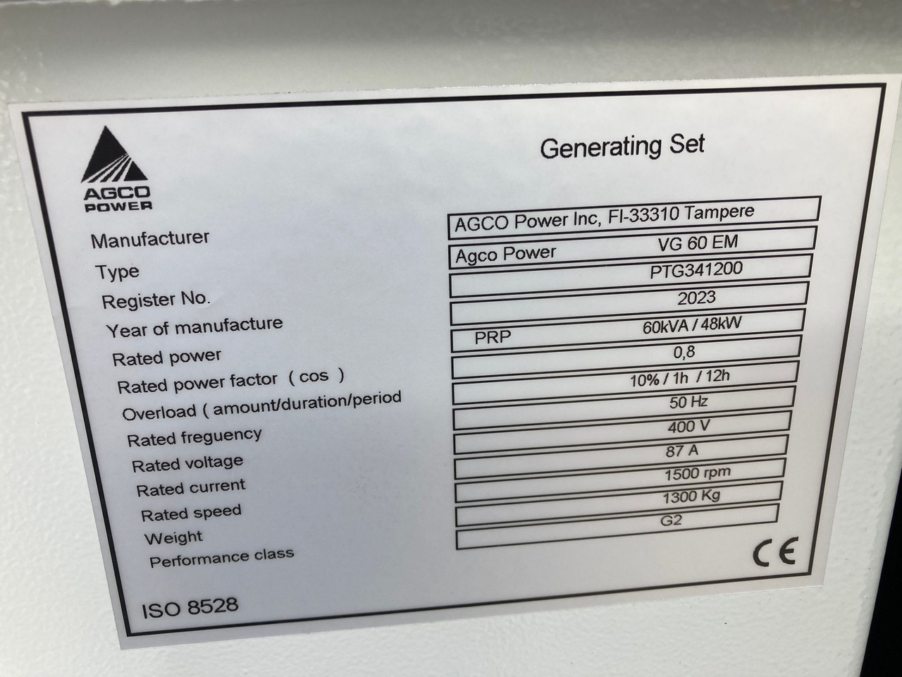 Valtra Diesel-Generator VG60 - Инвентарь для животноводства: фото 2 Valtra Diesel-Generator VG60 - Инвентарь для животноводства: фото 2