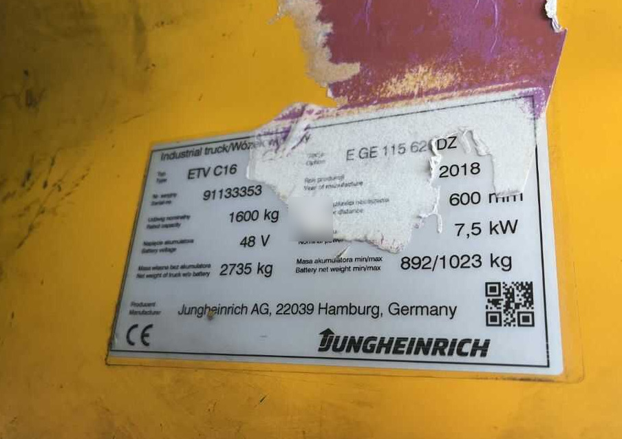 Jungheinrich ETVC16 - Ричтрак: фото 4 Jungheinrich ETVC16 - Ричтрак: фото 4