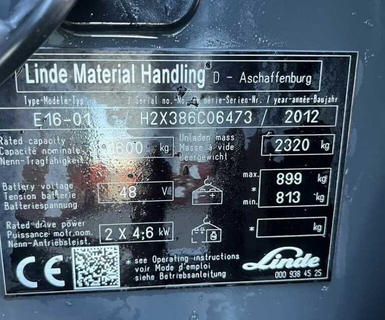 Linde E16-01 - Электропогрузчик: фото 4 Linde E16-01 - Электропогрузчик: фото 4