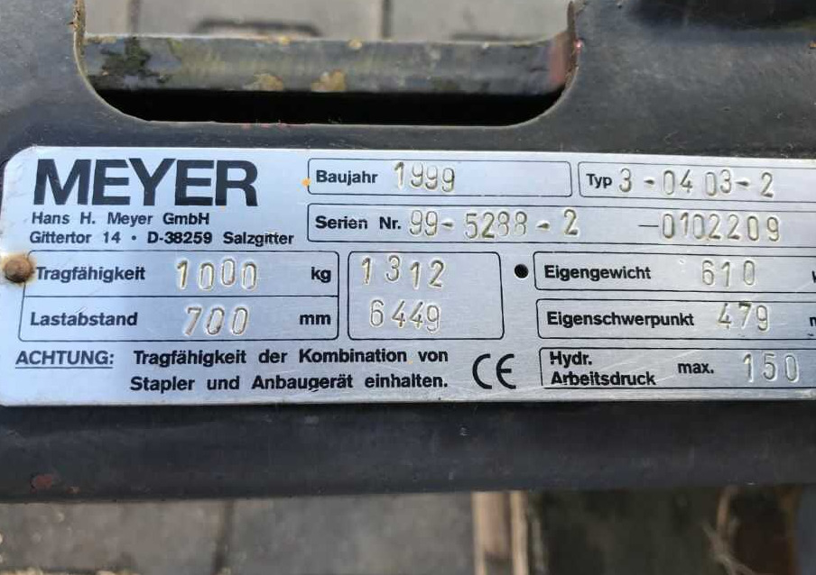 Meyer 3-0403-2, Kartonklammer - Захват для Погрузочно-разгрузочной техники: фото 5 Meyer 3-0403-2, Kartonklammer - Захват для Погрузочно-разгрузочной техники: фото 5