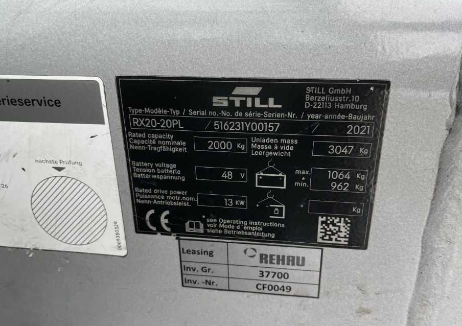 Still RX20-20PL - Электропогрузчик: фото 4 Still RX20-20PL - Электропогрузчик: фото 4