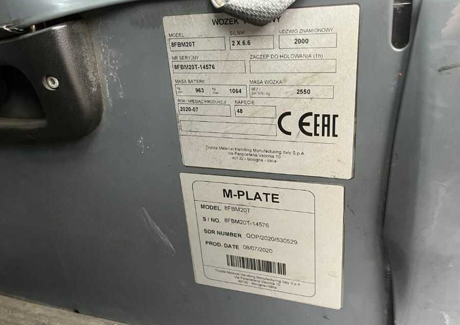 Toyota 8FBM20T - Электропогрузчик: фото 4 Toyota 8FBM20T - Электропогрузчик: фото 4