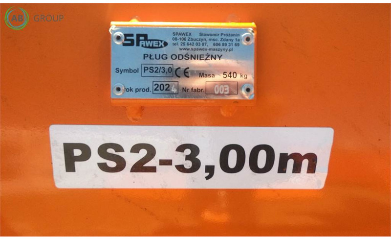 Spawex pług odśnieżny prosty PS-2, 3 m - Отвал для снега для Сельскохозяйственной техники: фото 4 Spawex pług odśnieżny prosty PS-2, 3 m - Отвал для снега для Сельскохозяйственной техники: фото 4