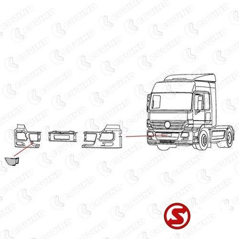 Mercedes-Benz Bumper plastic actros mp2 rechts - Угол бампера для Грузовиков: фото 2 Mercedes-Benz Bumper plastic actros mp2 rechts - Угол бампера для Грузовиков: фото 2