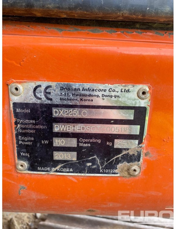 2013 Doosan DX225LC - Гусеничный экскаватор: фото 5 2013 Doosan DX225LC - Гусеничный экскаватор: фото 5