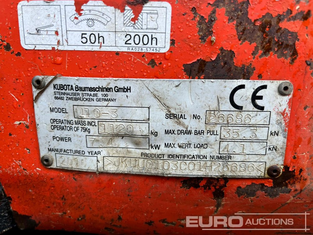 2016 Kubota U10-3 - Мини-экскаватор: фото 3 2016 Kubota U10-3 - Мини-экскаватор: фото 3