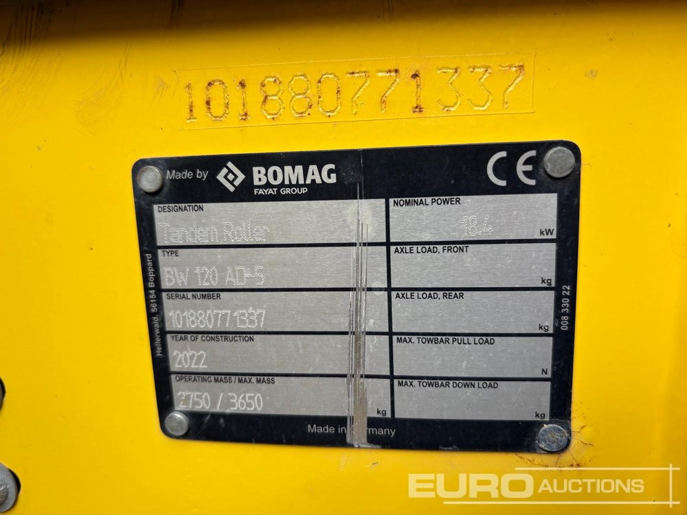 2022 Bomag BW120AD-5 - Каток: фото 5 2022 Bomag BW120AD-5 - Каток: фото 5