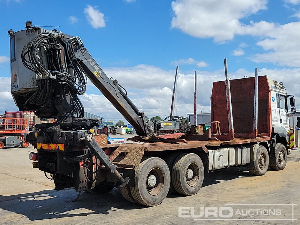 MAN 8x4 Flatbed Timber Lorry, Rear Mounted Kesla 2012T Hydraulic Crane With Cab, Hydraulic Rotating Log Grab, Manual Gearbox - Грузовик бортовой/ Платформа: фото 5 MAN 8x4 Flatbed Timber Lorry, Rear Mounted Kesla 2012T Hydraulic Crane With Cab, Hydraulic Rotating Log Grab, Manual Gearbox - Грузовик бортовой/ Платформа: фото 5