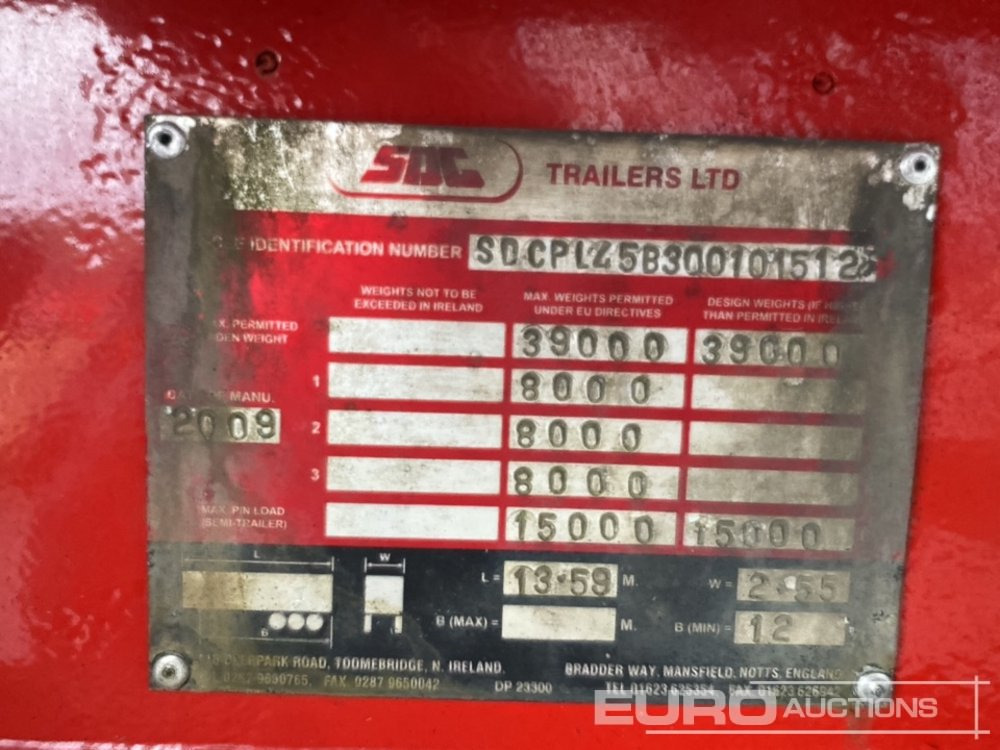 Полуприцеп бортовой/ Платформа SDC 45' Tri Axle Flat Trailer, BPW Axles: фото 22 Полуприцеп бортовой/ Платформа SDC 45' Tri Axle Flat Trailer, BPW Axles: фото 22