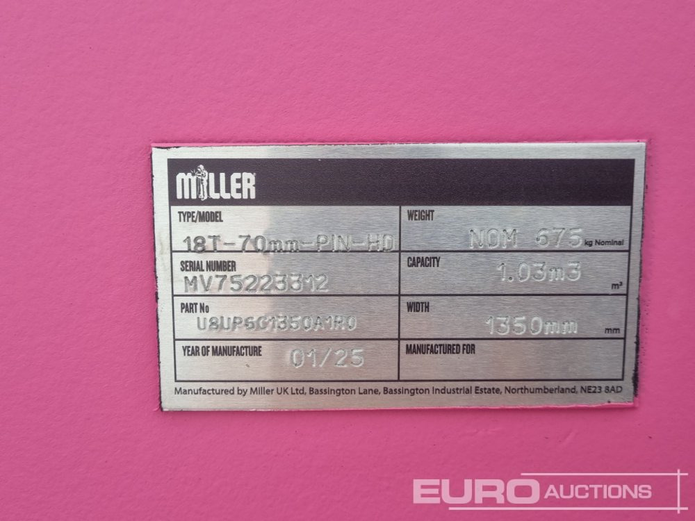 Новый Ковш Unused 2025 Miller 56" Digging Bucket 70mm Pin to suit 14-16 Ton Excavator: фото 13