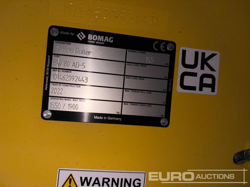 Unused Bomag BW80AD-5 - Каток: фото 3 Unused Bomag BW80AD-5 - Каток: фото 3
