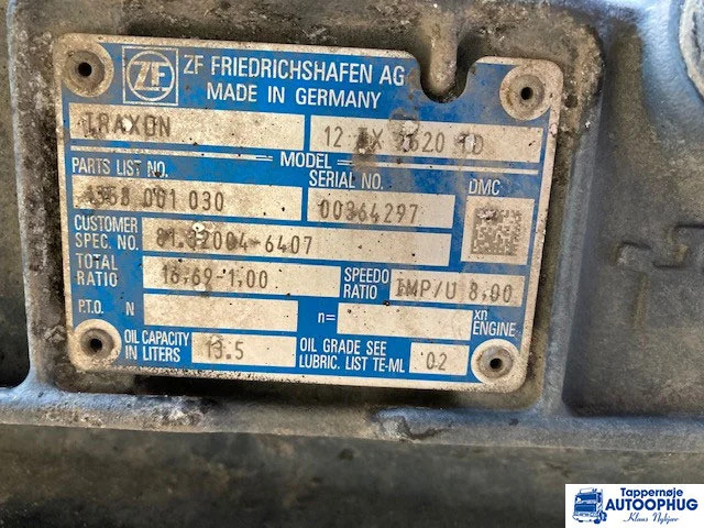 MAN TRAXON 12 TX 2620 TD - Коробка передач и запчасти для Грузовиков: фото 1 MAN TRAXON 12 TX 2620 TD - Коробка передач и запчасти для Грузовиков: фото 1