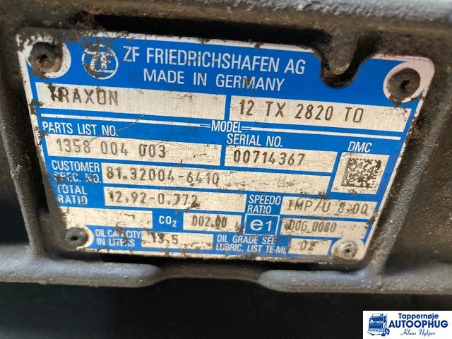 MAN TRAXON 12 TX 2820 TO - Коробка передач и запчасти для Грузовиков: фото 5 MAN TRAXON 12 TX 2820 TO - Коробка передач и запчасти для Грузовиков: фото 5