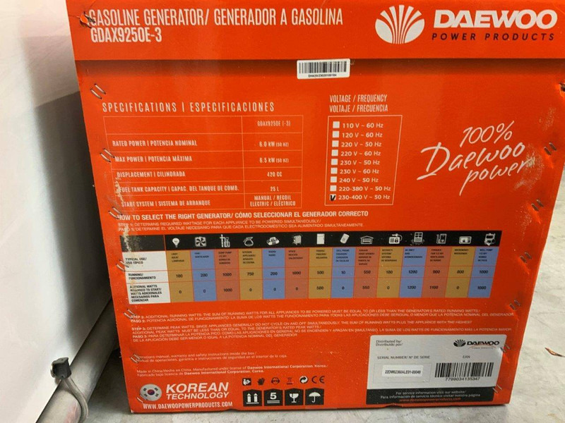 Daewoo GDAX9250E-3 - Электрогенератор: фото 5 Daewoo GDAX9250E-3 - Электрогенератор: фото 5