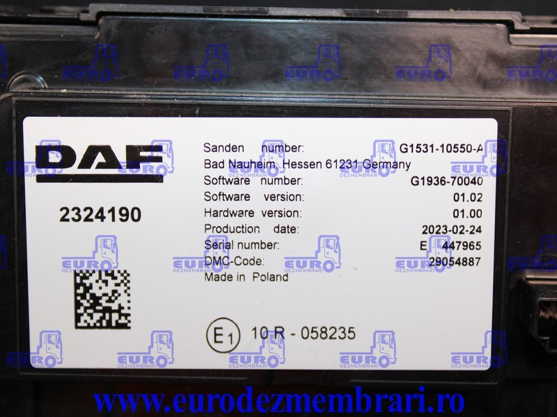 ELEMENT BORD COMANDA CLIMA DAF XF XG 2324190, 2295570 - Приборная панель для Грузовиков: фото 4 ELEMENT BORD COMANDA CLIMA DAF XF XG 2324190, 2295570 - Приборная панель для Грузовиков: фото 4