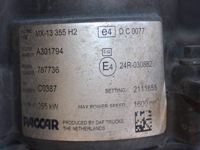 MOTOR DAF XF106 MX-13 355 H2 480CP EURO 6 2111655 - Двигатель для Грузовиков: фото 5 MOTOR DAF XF106 MX-13 355 H2 480CP EURO 6 2111655 - Двигатель для Грузовиков: фото 5