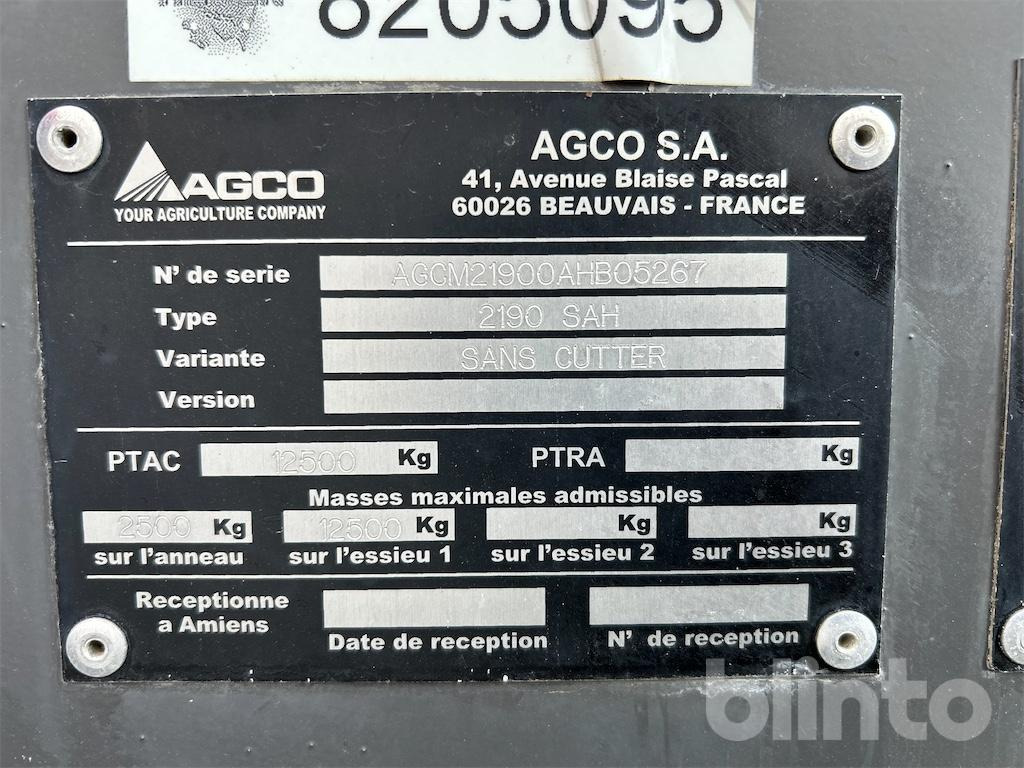 Massey Ferguson 2190 (2010) - Пресс-подборщик рулонный: фото 5 Massey Ferguson 2190 (2010) - Пресс-подборщик рулонный: фото 5