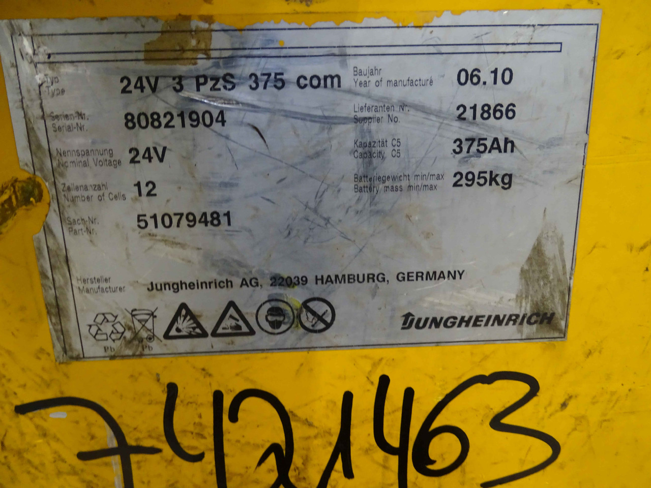 Jungheinrich 24V375AH - Аккумулятор для Погрузочно-разгрузочной техники: фото 4 Jungheinrich 24V375AH - Аккумулятор для Погрузочно-разгрузочной техники: фото 4