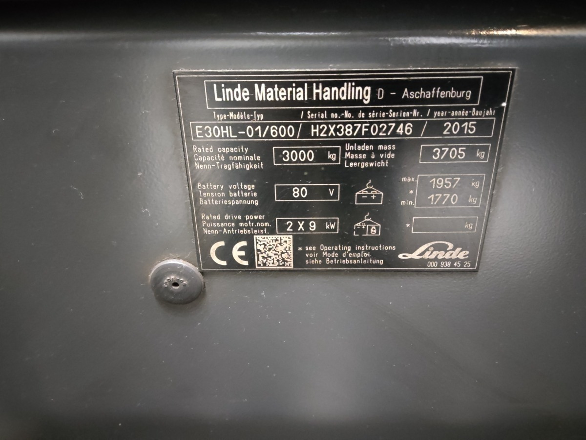 Linde E30HL-01/600 - Электропогрузчик: фото 5 Linde E30HL-01/600 - Электропогрузчик: фото 5