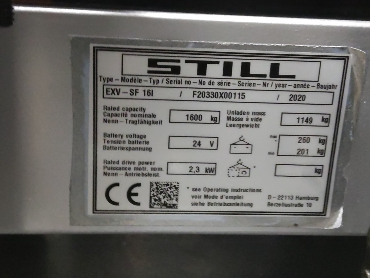 Still EXV-SF16I/BATT.NEU - Штабелер: фото 5 Still EXV-SF16I/BATT.NEU - Штабелер: фото 5