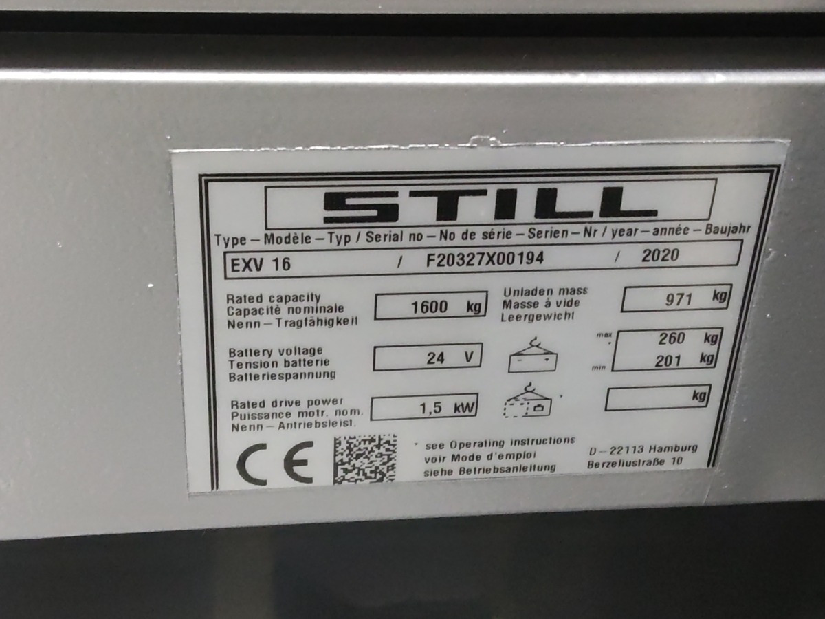 Still EXV16/BATT.NEU - Штабелер: фото 5 Still EXV16/BATT.NEU - Штабелер: фото 5