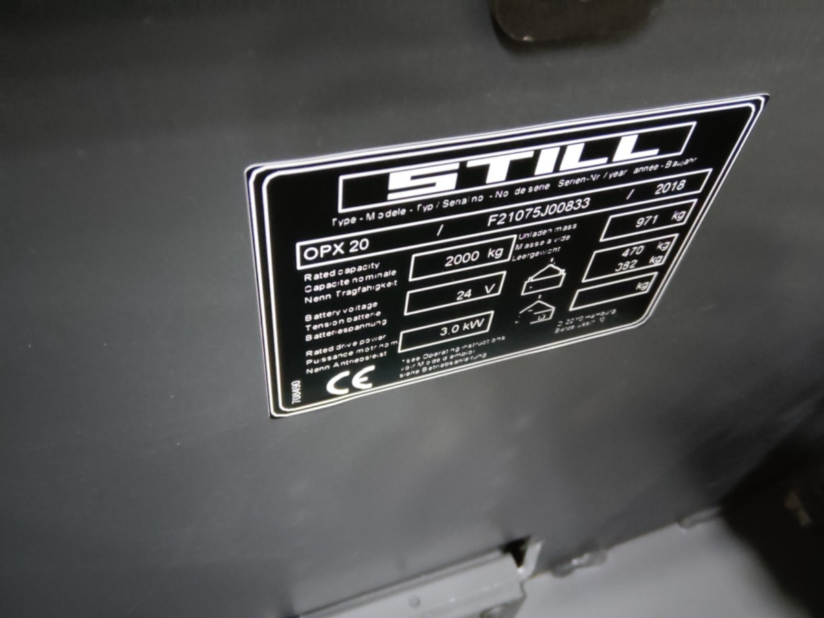 Still OPX20/1450MM/BATT.NEU - Сборщик заказов: фото 5 Still OPX20/1450MM/BATT.NEU - Сборщик заказов: фото 5